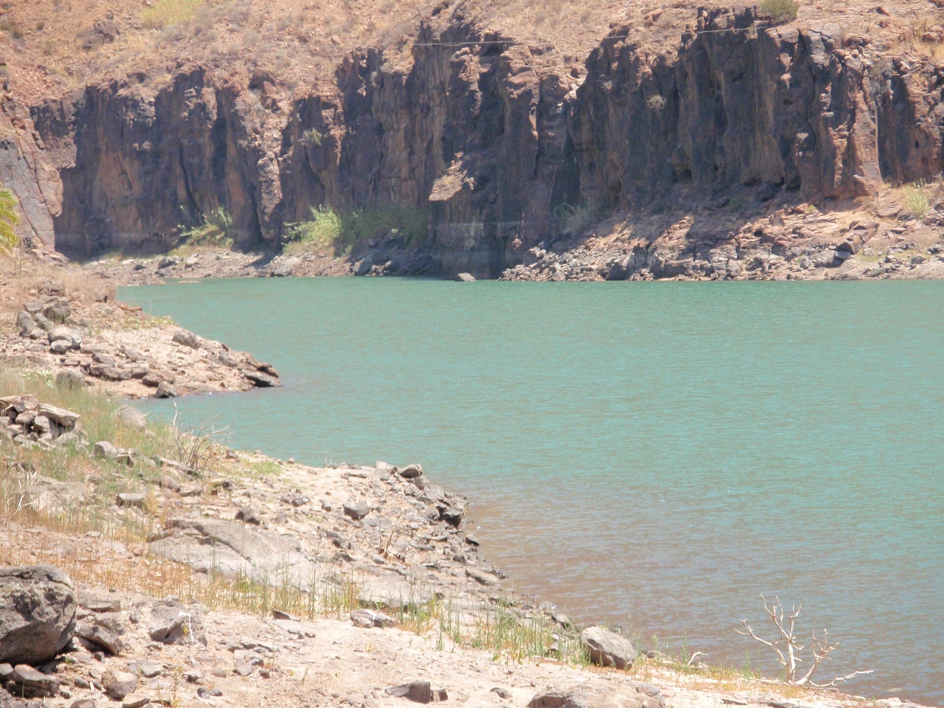 Presa en el barranco de Ayagaures, en San Bartolomé de Tirajana, Gran Canaria